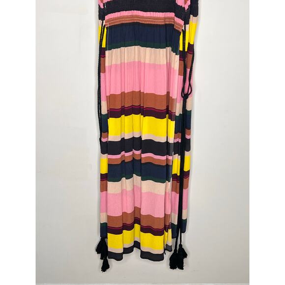 Apiece Apart La Rosa Silk Striped Panel A-Line Midi Dress Multi Women's Size 8 - Picture 11 of 11